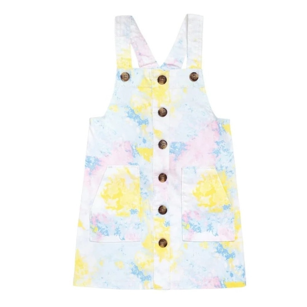 Wonder Nation‎ Kids Girls Tie Dye Denim Overall Dress Size 4T